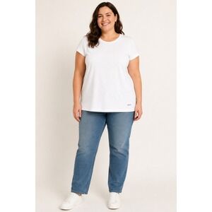 Life is Good Womens Crusher Lite White Short Sleeve Crew Neck T-Shirt XXL
